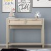 39.4" Rattan Console Table with 2 Drawers Entryway Table Wood Narrow Long Table Boho Console Table for Living Room, Hallway - as picture