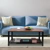Vintage Coffee Table with Iron Net;  End Table with Iron Legs;  Rectangle Table Brown & Black - Brown(Table) + Black(Iron Net)