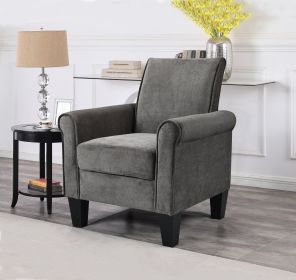 Accent Chairs, Comfy Sofa Chair, Armchair for Reading, Living Room, Bedroom, Office, Waiting Room, Linen fabric, Charcoal Grey - as Pic