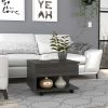 Luanda Lift Top Coffee Table; Casters; One Shelf -Espresso - as Pic