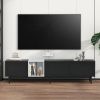 Modern TV Stand for 80'' TV with 3 Doors; Media Console Table; Entertainment Center with Large Storage Cabinet for Living Room; Bedroom - as Pic
