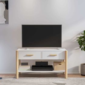 TV Cabinet White 32.3"x15"x17.7" Engineered Wood - White