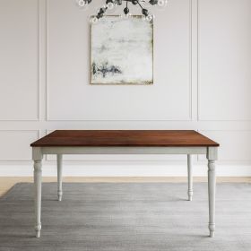 Lafayette Medium Brown and White Wood Dining Table - as Pic
