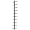 Wall-mounted Wine Rack for 10 Bottles Black Metal - Black