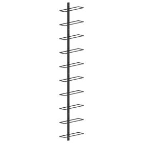 Wall-mounted Wine Rack for 10 Bottles Black Metal - Black