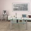 Transparent glass black coffee table, modern simple, living room coffee table, side center table - Grey