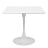 31.5"H White Tulip Table Mid-Century Dining Table with Round MDF Table Top;  Pedestal Dining Table;  End Table Leisure Coffee Table XH - white1