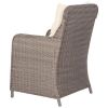 Patio Chairs with Cushions 2 pcs Poly Rattan Brown - Brown