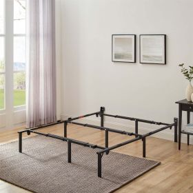 Adjustable Metal Platform Bed Frame, Black, Twin - King - Black
