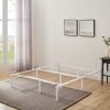 Adjustable Metal Platform Bed Frame, Black, Twin - King - White