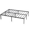 195.5*142.2*45.7cm Bed Height 18" Simple Basic Iron Bed Frame Iron Bed Black - as picture
