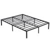 208.2*198*35.5cm Bed Height 14" Simple Basic Iron Bed Frame Iron Bed Black - as picture