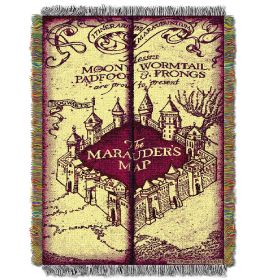 Harry Potter Marauders Map Licensed 48"x 60" Woven Tapestry Throw by The Northwest Company - 1HPT/05100/0006/RET