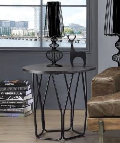 Sytira End Table; Espresso & Black - 83952