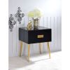 Denvor Night Table in Black & Gold XH - 84495