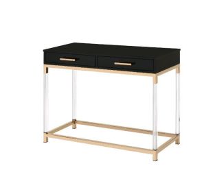 Adiel Console Table; Black & Gold Finish - 82348