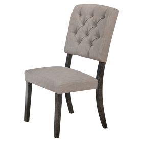 Bernard Side Chair (Set-2); Fabric & Weathered Gray Oak (2Pc/1Ctn) - 66192