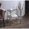 Treva End Table in Antique Gold & Smoky Glass - 81030