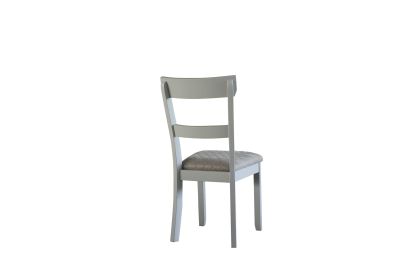 House Marchese Side Chair; Two Tone Gray Fabric & Pearl Gray Finish - 68862