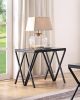 Magenta End Table; Black & Glass - 87156