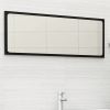 Bathroom Mirror Black 39.4"x0.6"x14.6" Engineered Wood - Black