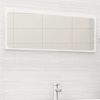Bathroom Mirror White 39.4"x0.6"x14.6" Engineered Wood - White