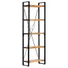 5-Tier Bookcase 23.6"x11.8"x70.9" Solid Mango Wood - Brown