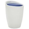 Storage Stool White and Blue Faux Leather - White