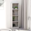 4-Tier Book Cabinet Concrete Gray 15.7"x9.4"x55.9" Engineered Wood - Grey