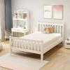 Platform Bed Frame Mattress Foundation with Wood Slat Support, Twin - White