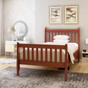 Platform Bed Frame Mattress Foundation with Wood Slat Support, Twin - Walnut