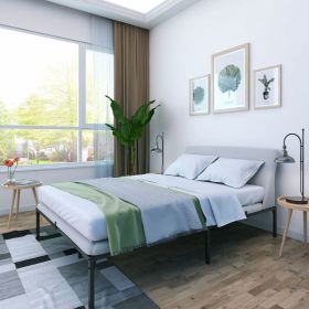 14 Inches Metal Platform Bed Frame, Heavy Duty Steel Slat Support, No Box Spring Needed, Quick Install, Full Size - Medium