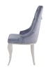 Dekel Side Chair (Set-2); Gray Fabric & Stainless Steel - 70143