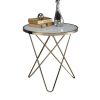 Valora End Table in Champagne & Frosted Glass - 81827