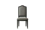 House Beatrice Side Chair; Two Tone Beige Fabric & Charcoal Finish - 68812