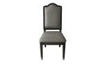 House Beatrice Side Chair; Two Tone Beige Fabric & Charcoal Finish - 68812
