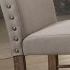 Leventis Side Chair (Set-2) in Cream Linen & Weathered Oak - 74657