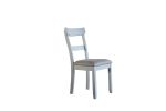 House Marchese Side Chair; Two Tone Gray Fabric & Pearl Gray Finish - 68862