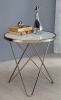 Valora End Table in Champagne & Frosted Glass - 81827