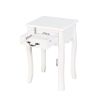 Nightstand  Drawer & Shelf;  Accent Sofa Side Table Curved Legs for Living Room;  Bedroom White - as pic