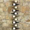 Wall-mounted Wine Rack for 10 Bottles Black Metal - Black