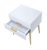 Denvor Night Table in White & Gold XH - 84496
