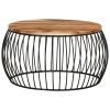 Coffee Table Ã˜26.8" Solid Acacia Wood - Brown