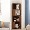 3-5-Tier Corner Bookshelf Freestanding Corner Shelf Bookcase Bamboo Storage Rack - 4 Tier