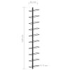 Wall-mounted Wine Rack for 10 Bottles Black Metal - Black
