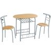 3pcs Modern Dining Set with Round Table and 2 Chairs, Multiple Colors - Natural