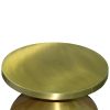 24 Inch Metal Frame End Table with Round Top and Bottle Shape Base; Gold - as Pic