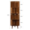 3-5-Tier Corner Bookshelf Freestanding Corner Shelf Bookcase Bamboo Storage Rack - 4 Tier