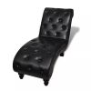 Chaise Longue Brown Faux Leather - Brown