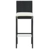 Garden Bar Stools with Cushions 2 pcs Black Poly Rattan - Black